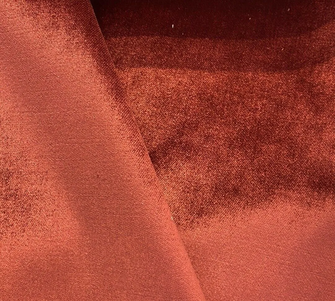 NEW King Vladimir Made In Belgium Upholstery Velvet Fabric- Rust Red