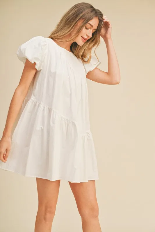 Off White Babydoll Mini Dress