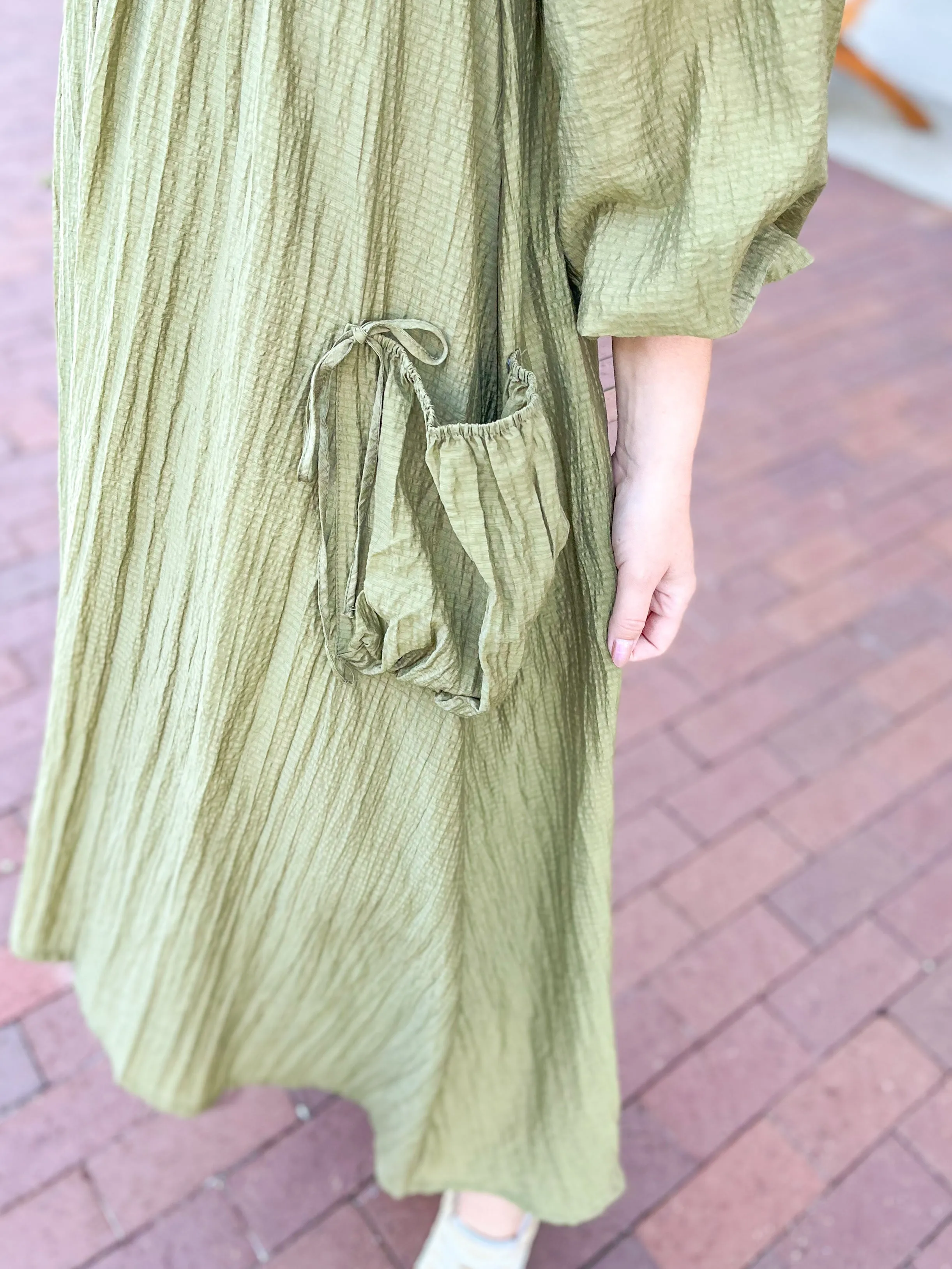 Olive Slouchy Pocket Maxi