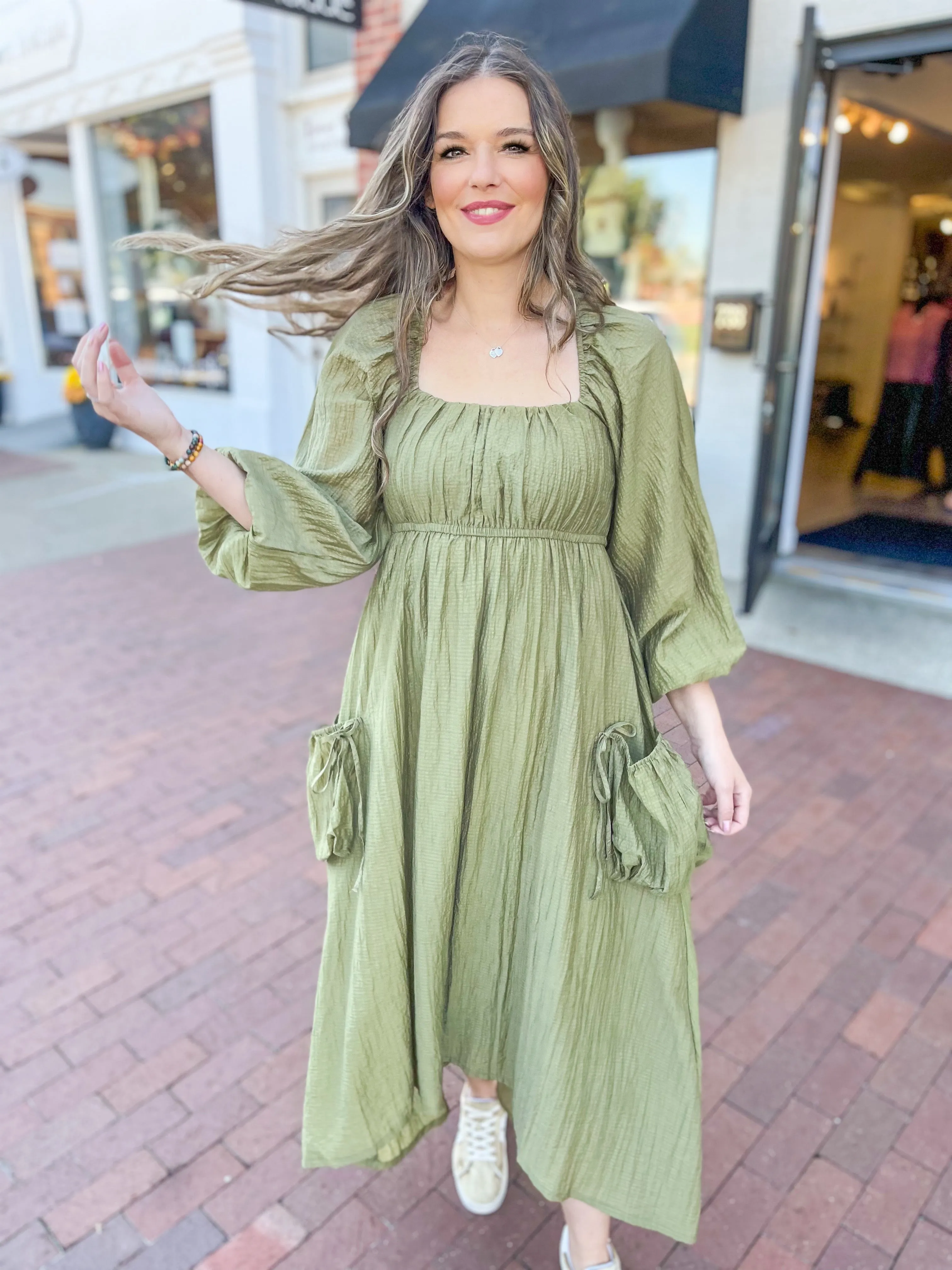 Olive Slouchy Pocket Maxi