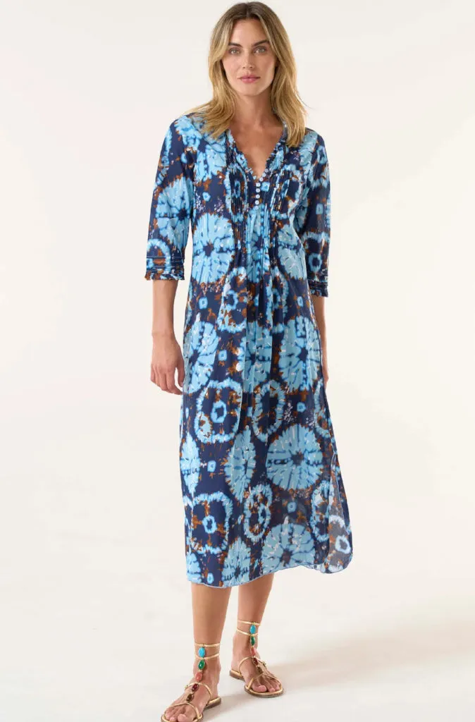 One Season Long Poppy Dress in Camogli Navy