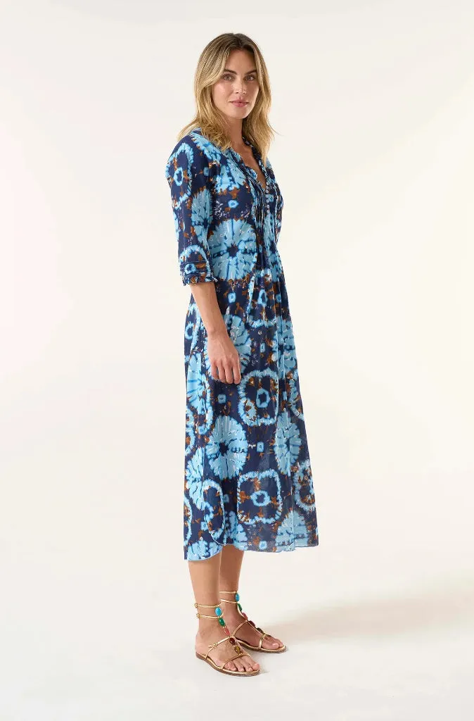 One Season Long Poppy Dress in Camogli Navy