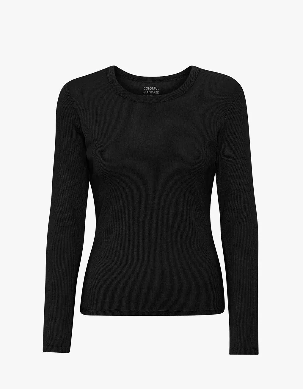 Organic Rib Long Sleeve T-Shirt Deep Black