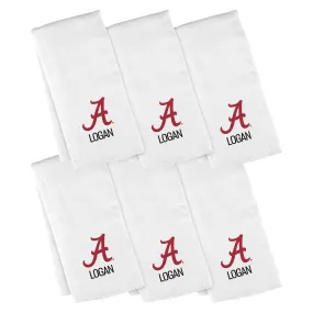 Personalized Alabama Crimson Tide 6-Pack Burp Cloths