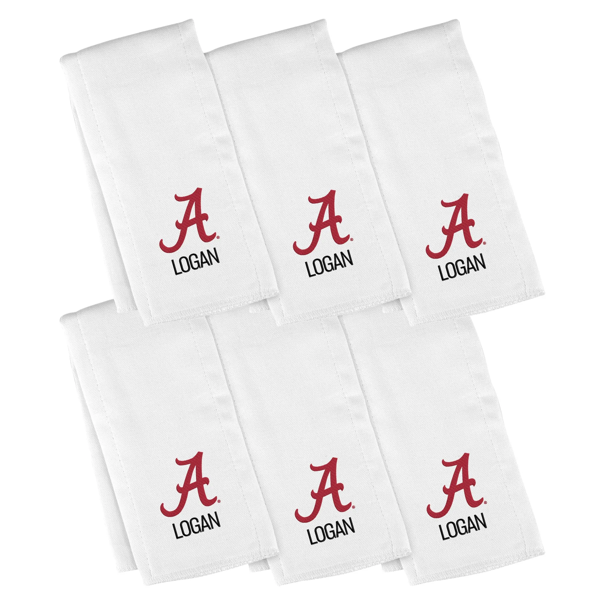 Personalized Alabama Crimson Tide 6-Pack Burp Cloths