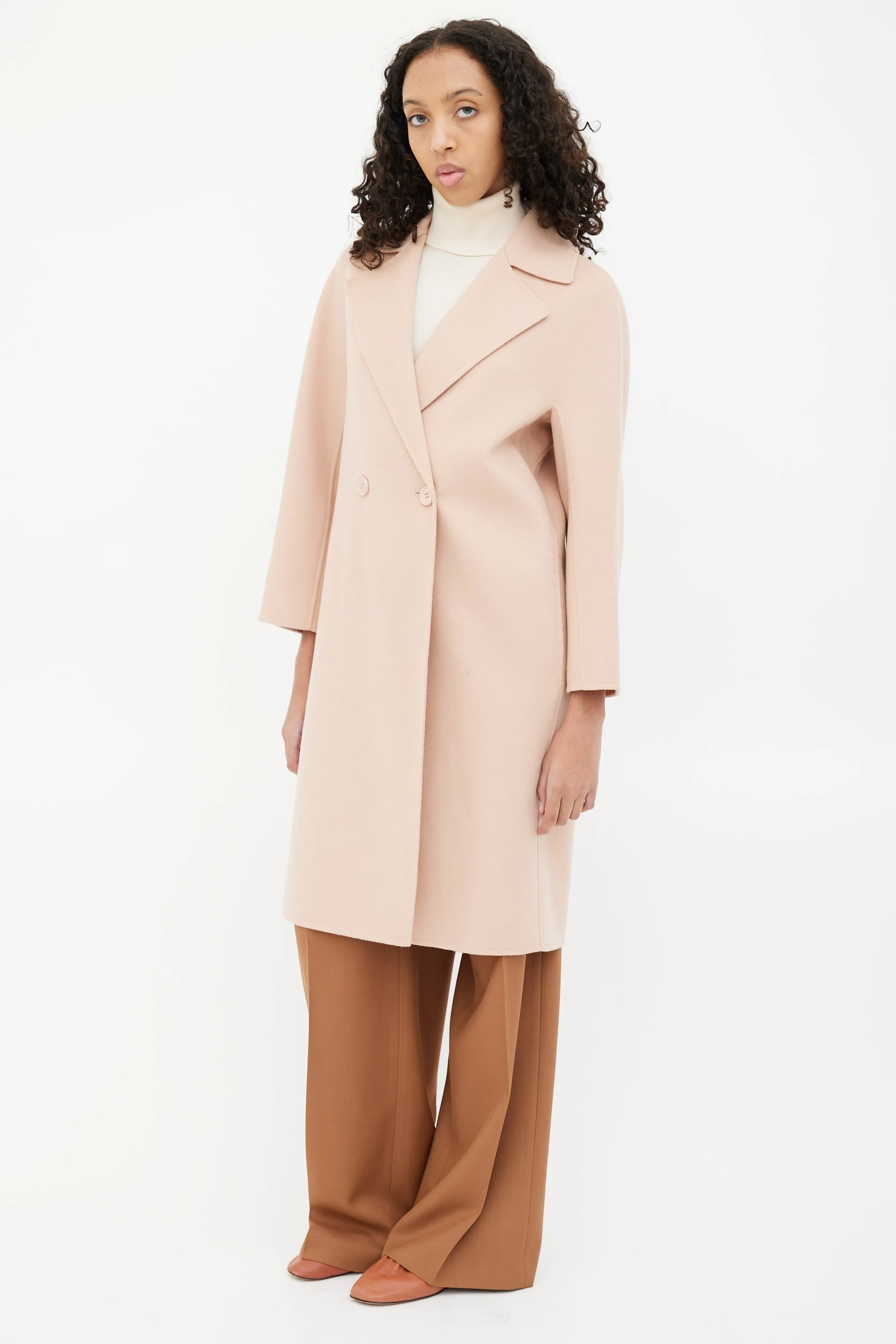 Pink Wool Oversized Coat