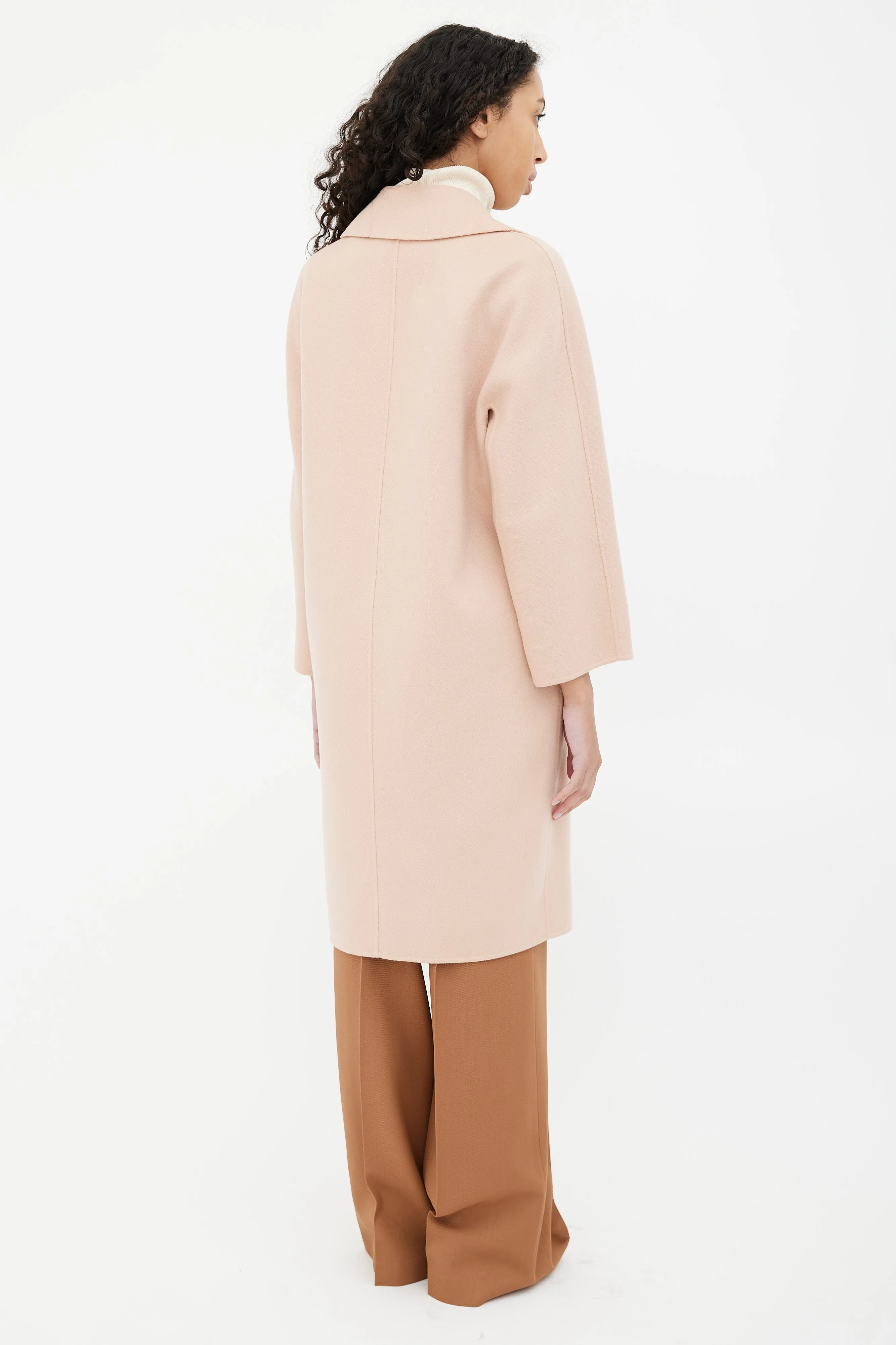 Pink Wool Oversized Coat