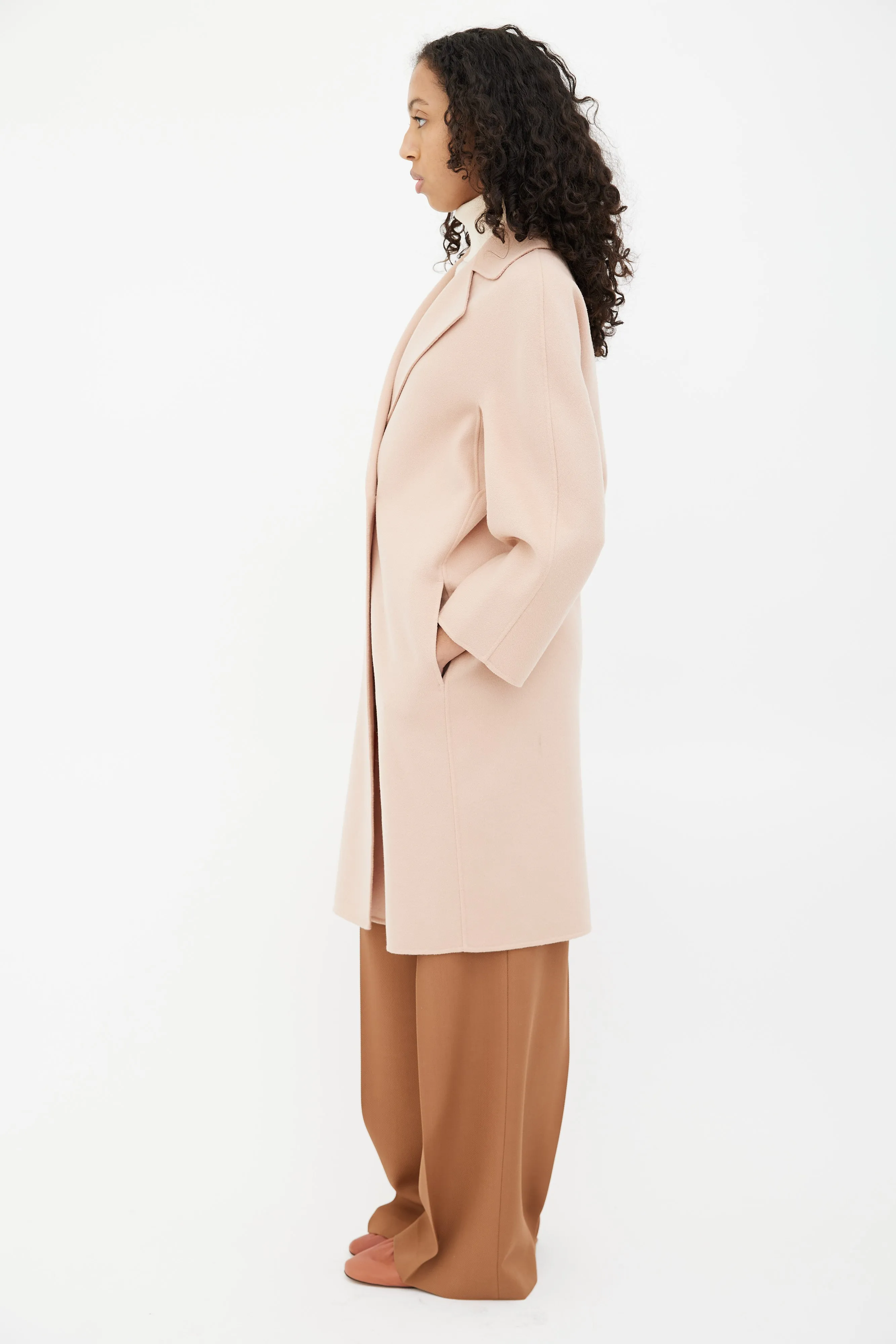 Pink Wool Oversized Coat