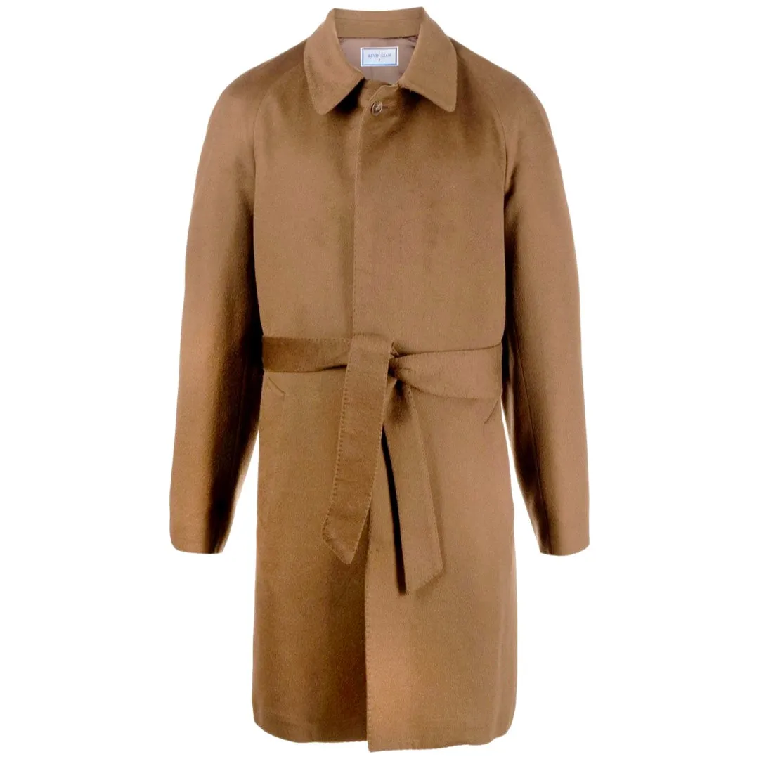 Pure vicuna Belted Coat - Camel (Made to Order)