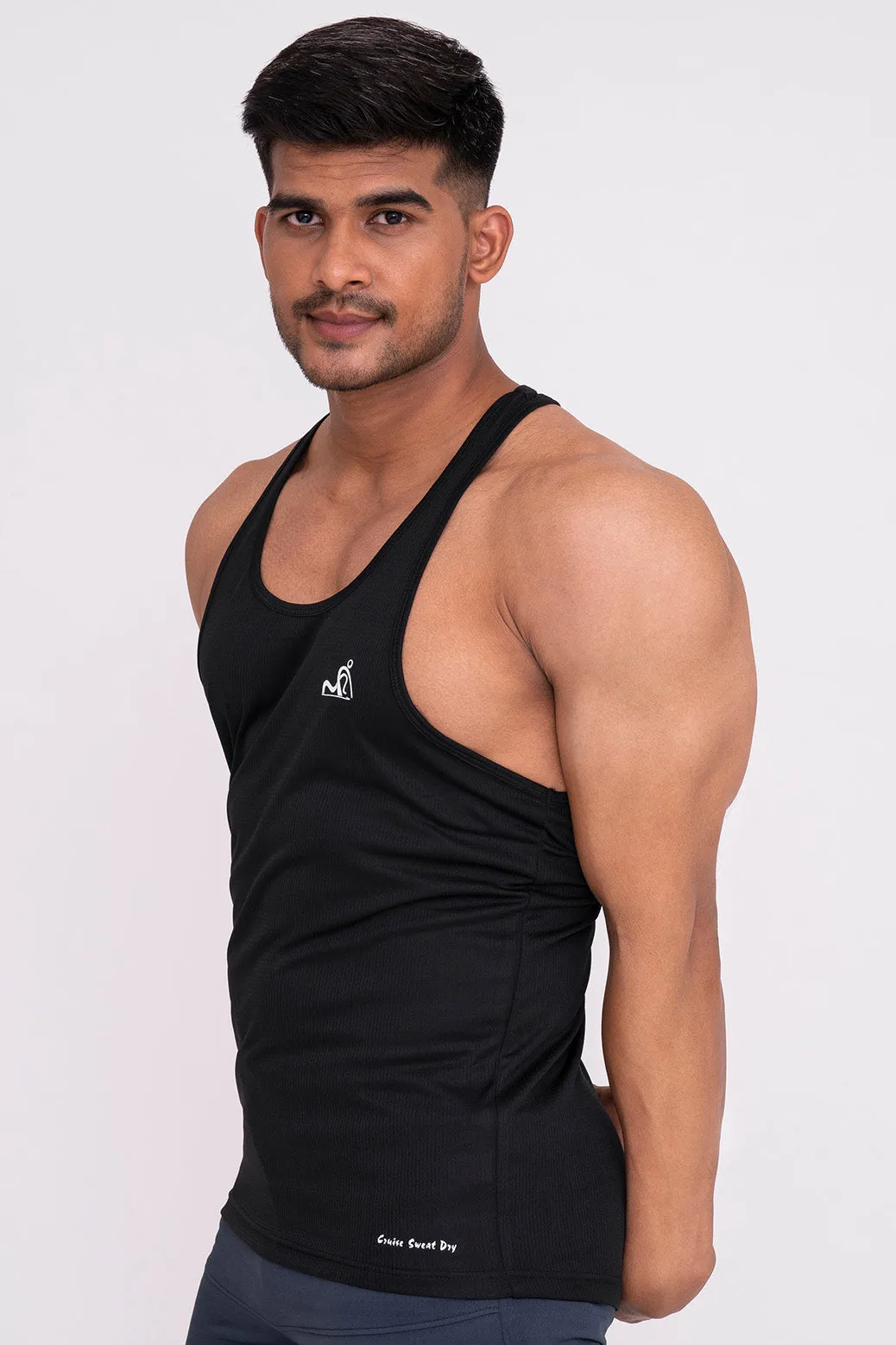 Rocklike Gym Vest Stringer for Men Black