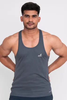 Rocklike Gym Vest Stringer for Men Dark Grey