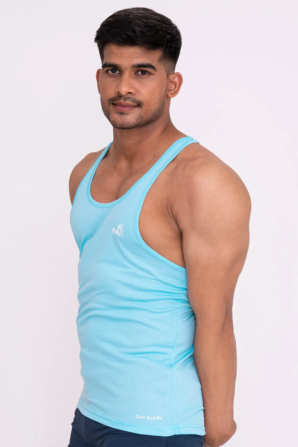 Rocklike Gym Vest Stringer for Men Mint Blue