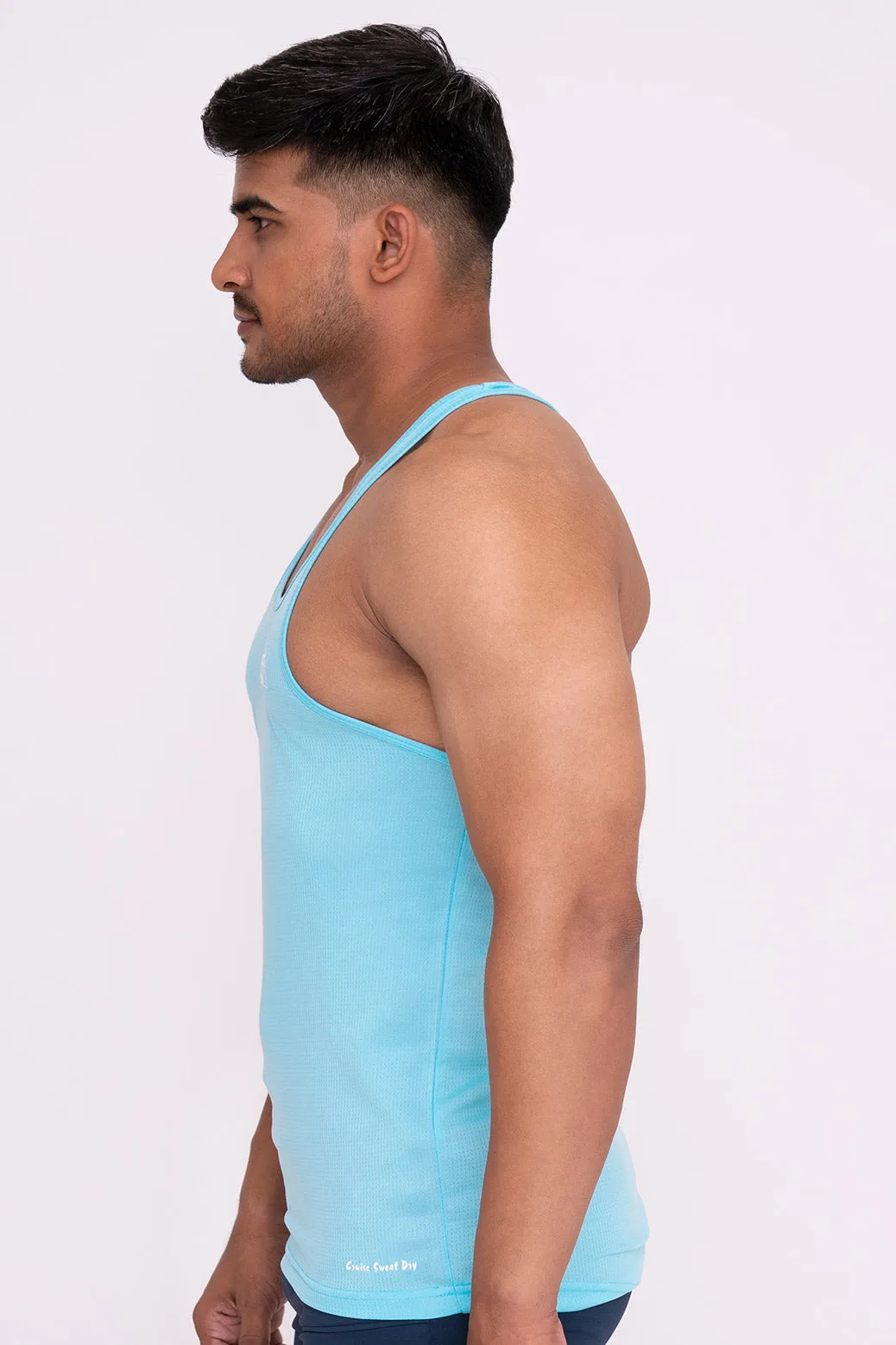 Rocklike Gym Vest Stringer for Men Mint Blue