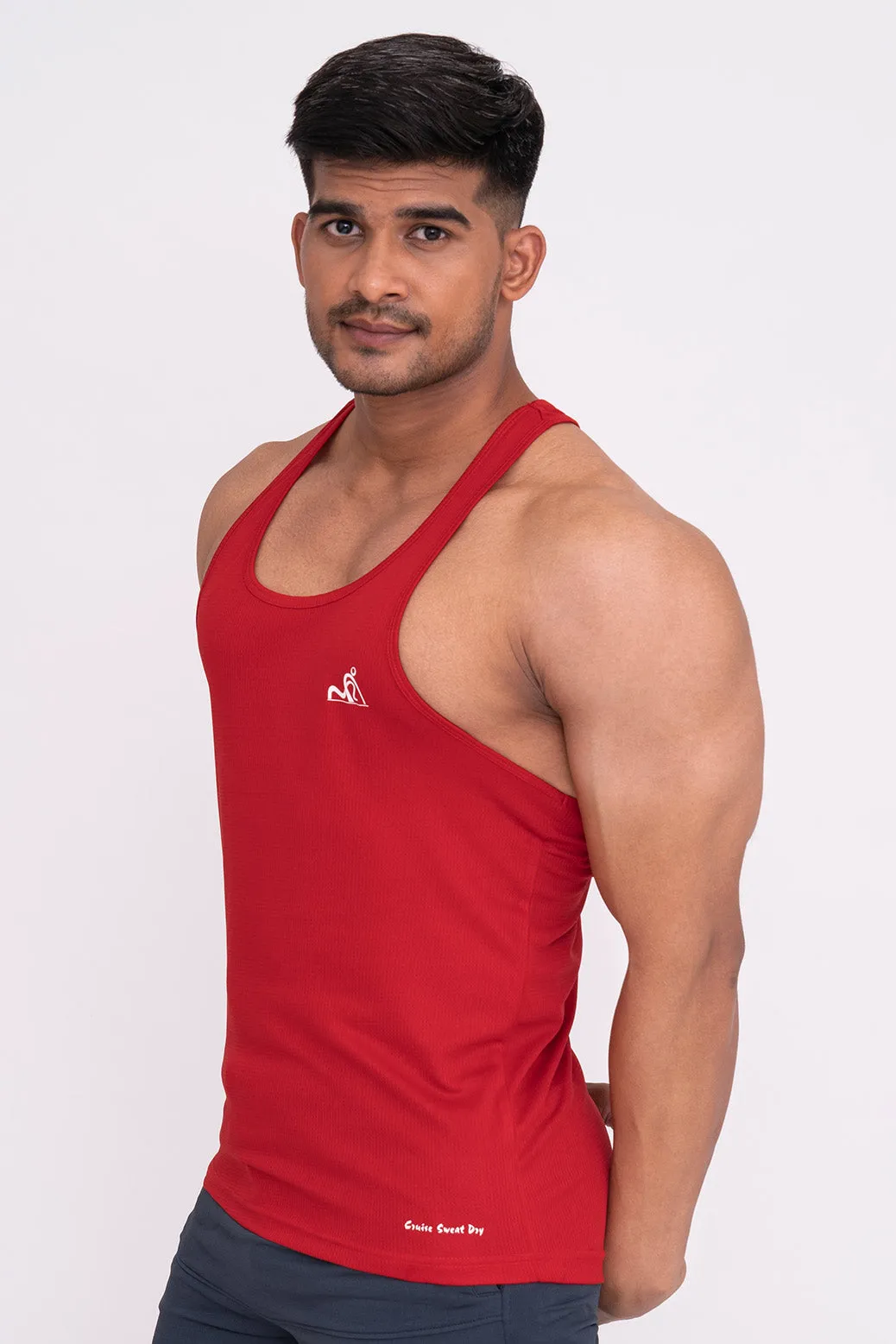 Rocklike Gym Vest Stringer for Men Red