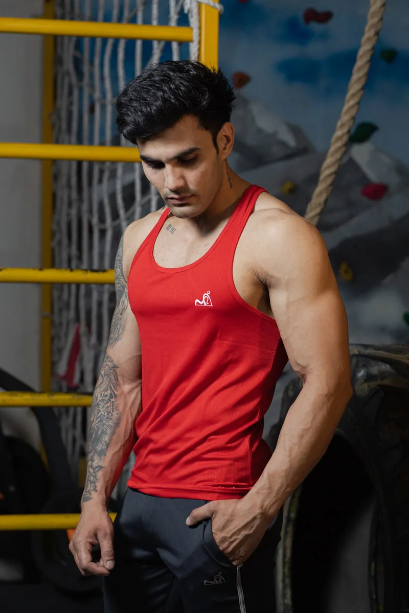 Rocklike Gym Vest Stringer for Men Red