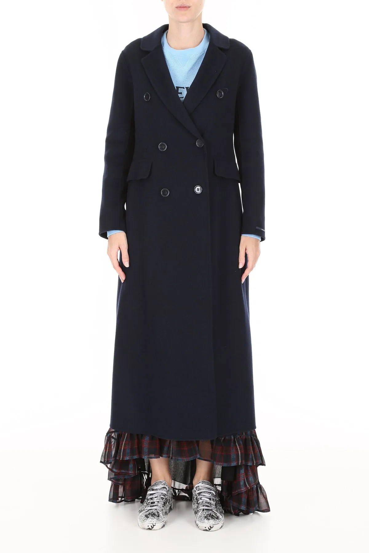 'S Max Mara Wool Buttoned Long Coat