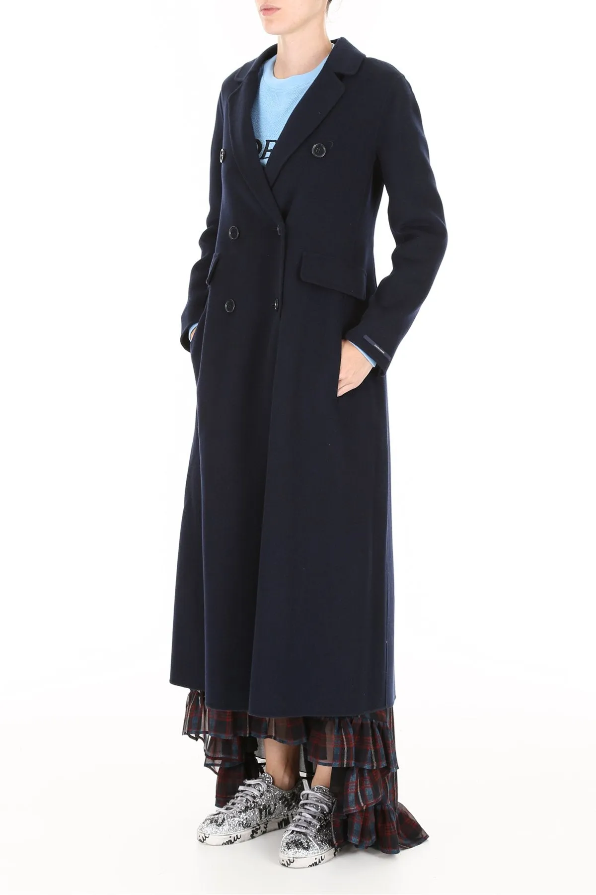 'S Max Mara Wool Buttoned Long Coat