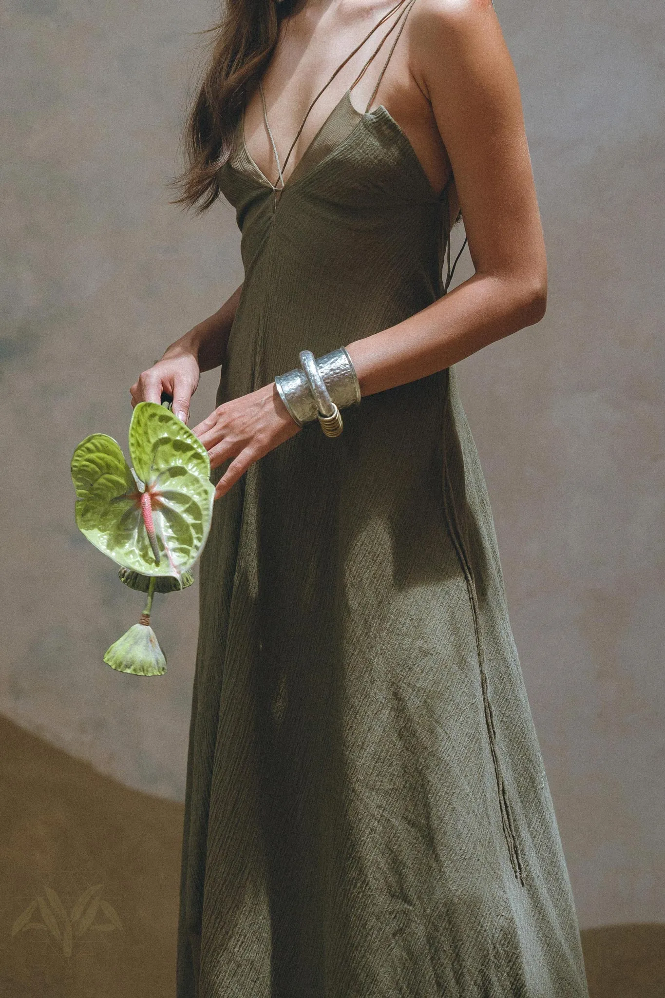 Sage Padma Dress • Boho Minimalist Dress • Boho Elegant Goddess Dress