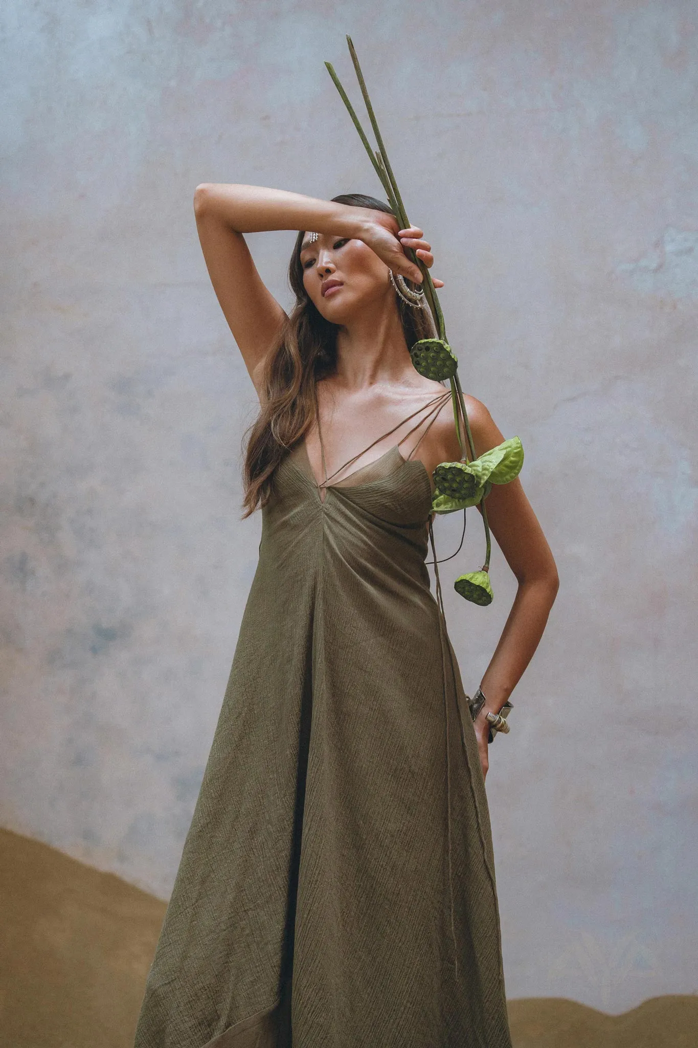 Sage Padma Dress • Boho Minimalist Dress • Boho Elegant Goddess Dress