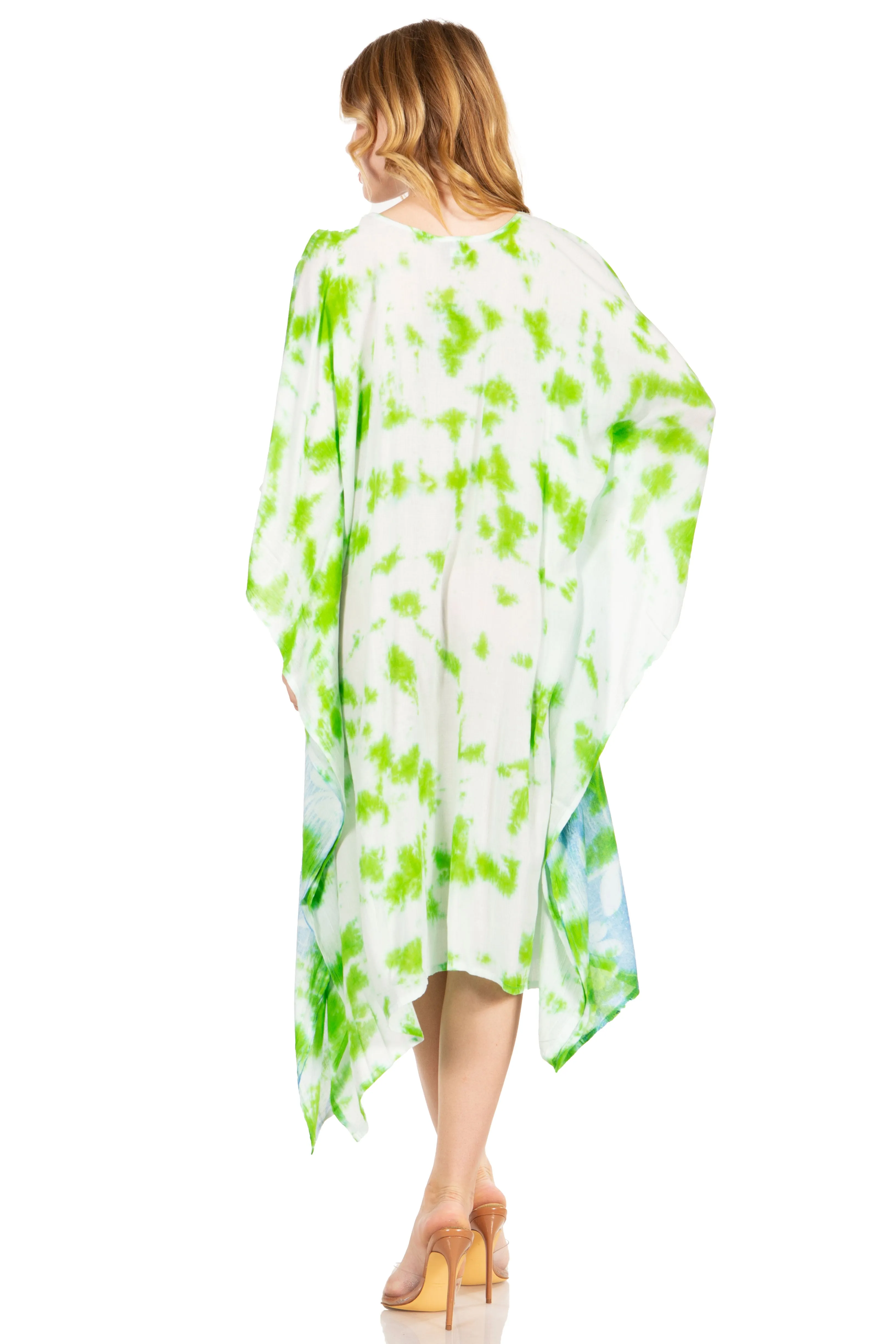 Sakkas Clementine Second Women's Tie Dye Caftan Dress/Cover Up Beach Kaftan Boho