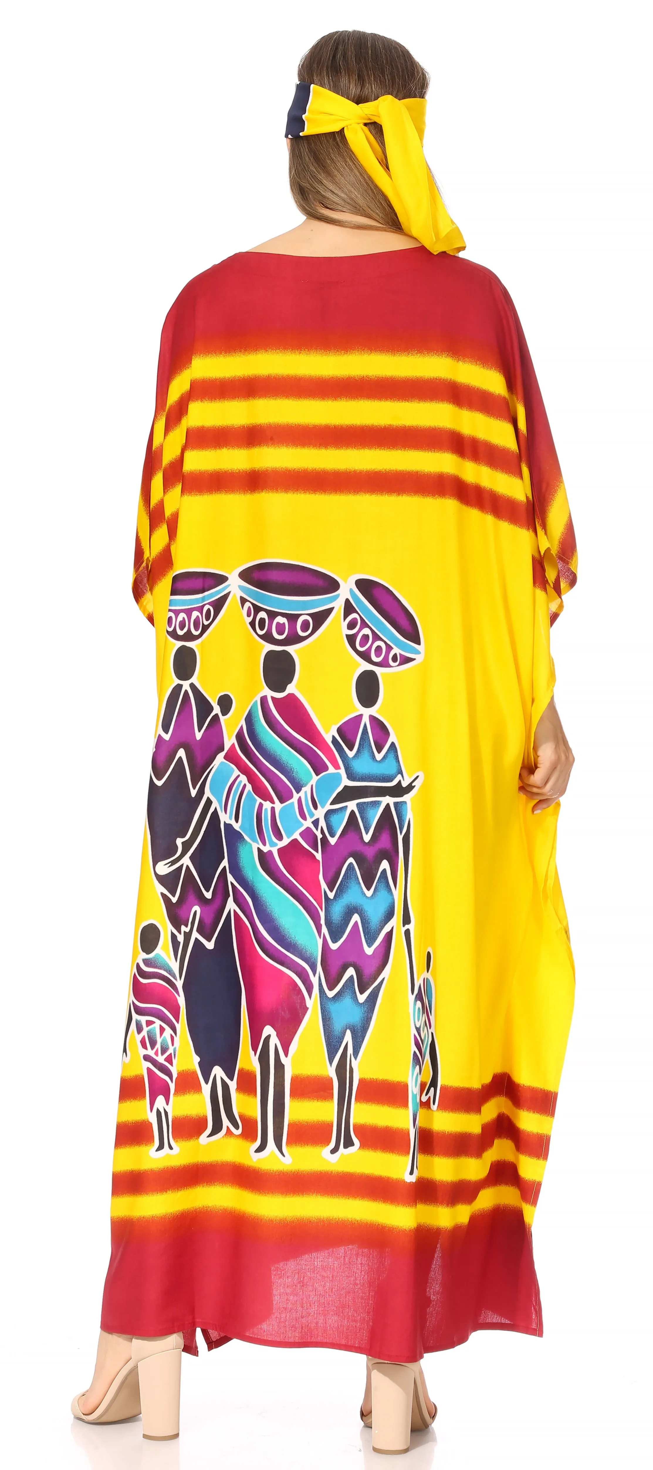 Sakkas Mera Women's Long Loose Short Sleeve Summer Casual Caftan Kaftan Dress