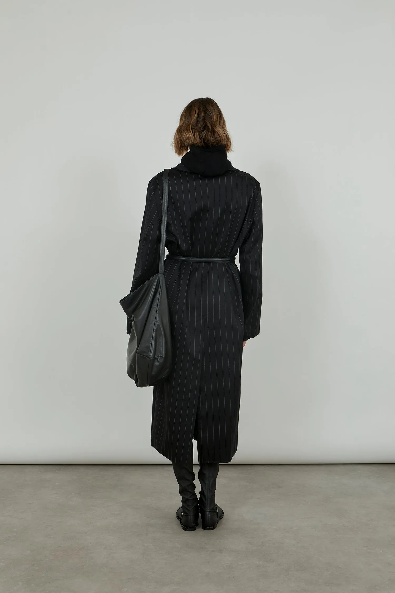 Sanday coat | Pinstriped - Virgin wool & silk blend