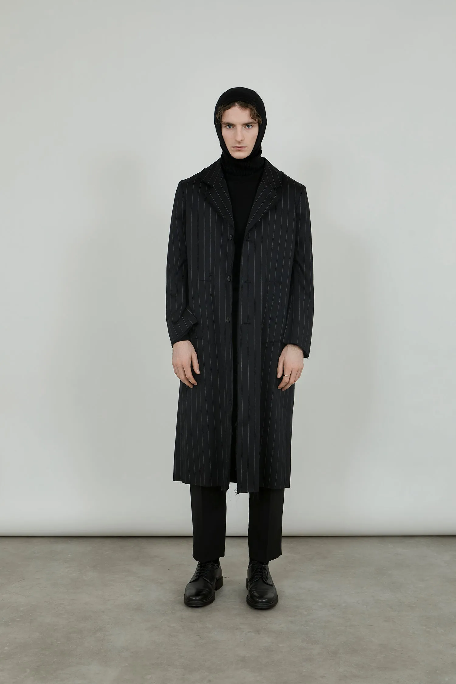 Sanday coat | Pinstriped - Virgin wool & silk blend