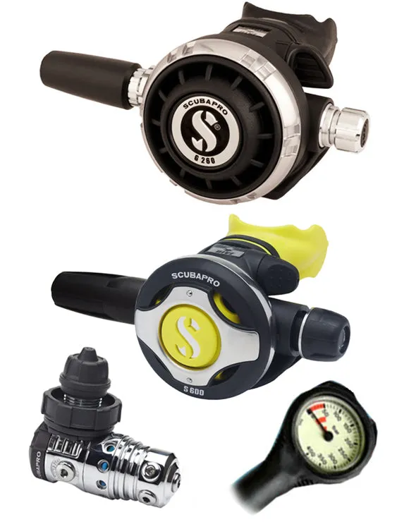 Scubapro Regulator Set: MK25 Evo (DIN or Yoke) / G260 / Octopus & Free Termo Gauge