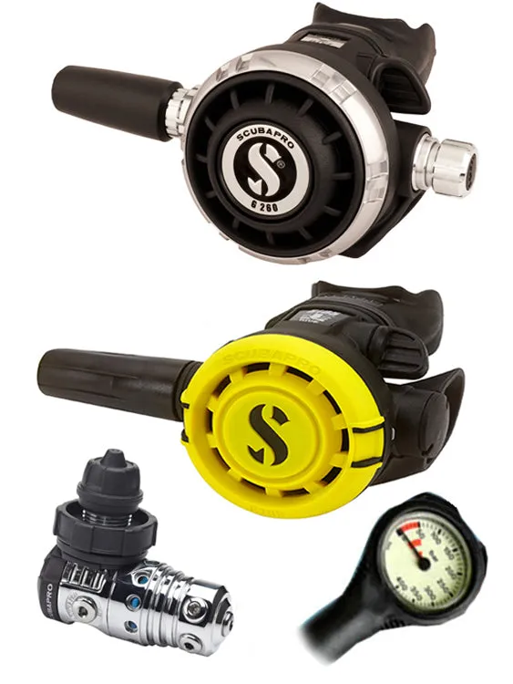 Scubapro Regulator Set: MK25 Evo (DIN or Yoke) / G260 / Octopus & Free Termo Gauge