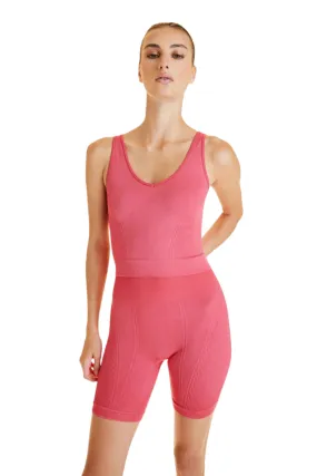 Seamless Crop tank Hibiscus