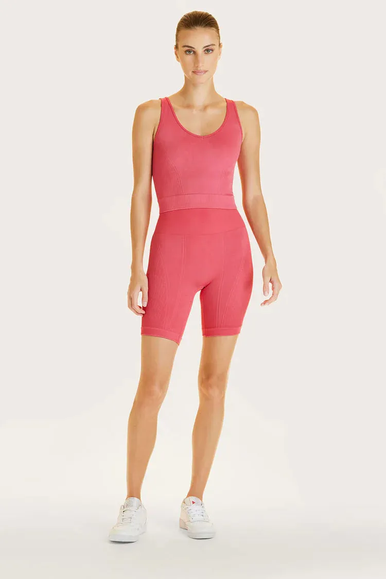 Seamless Crop tank Hibiscus