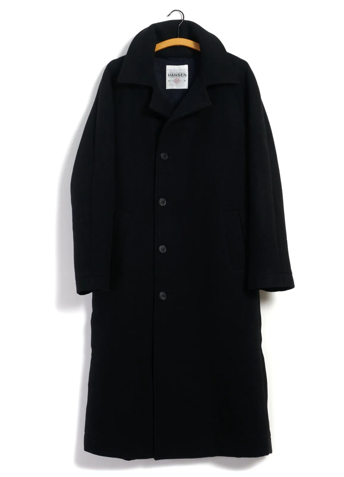 SIGFRED | Long Double Face Wool Coat | Black