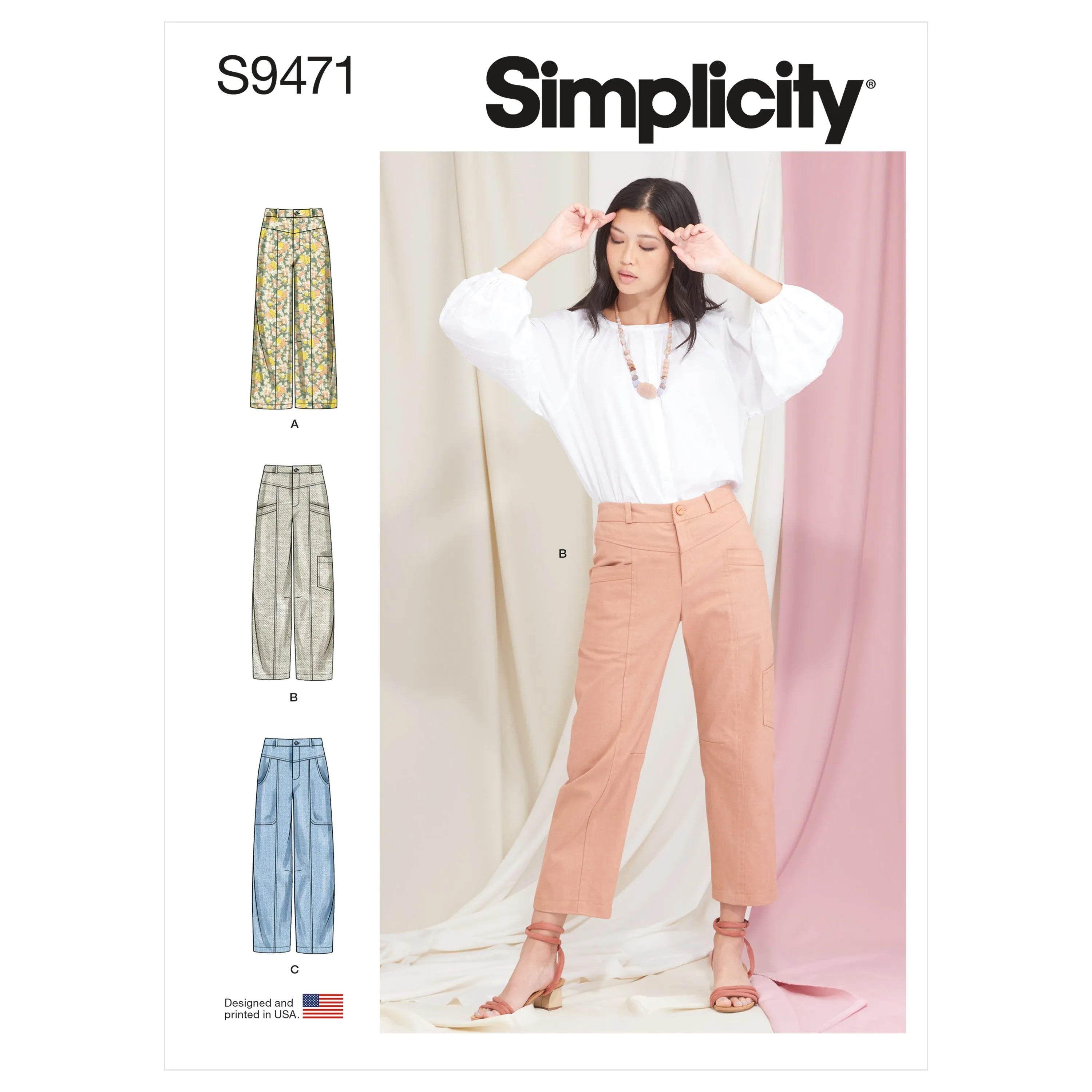 Simplicity Sewing Pattern S9471 Misses' Cropped Trousers