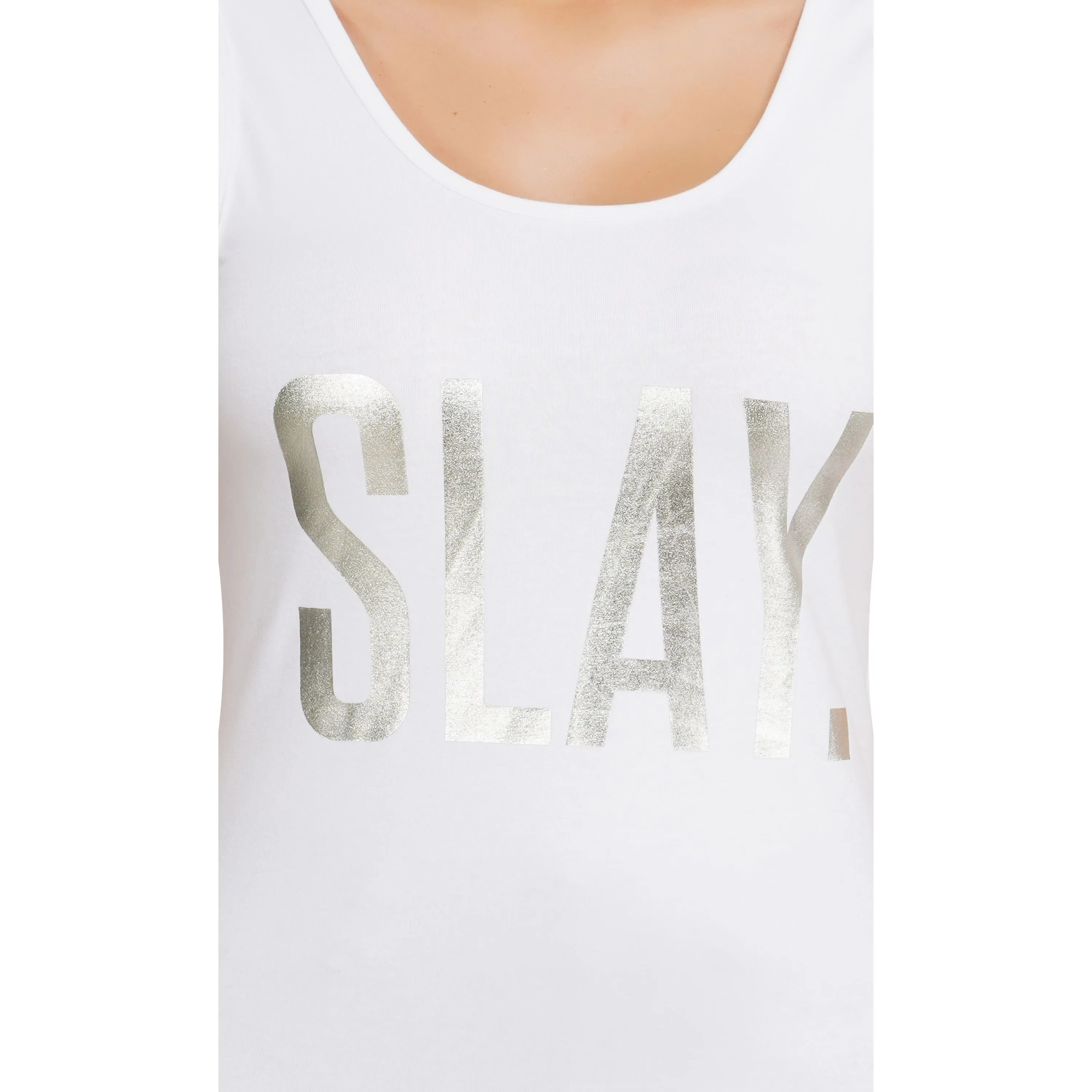 SLAY. Women's Limited Edition Silver Foil Printed Tank Top - Matte Finish