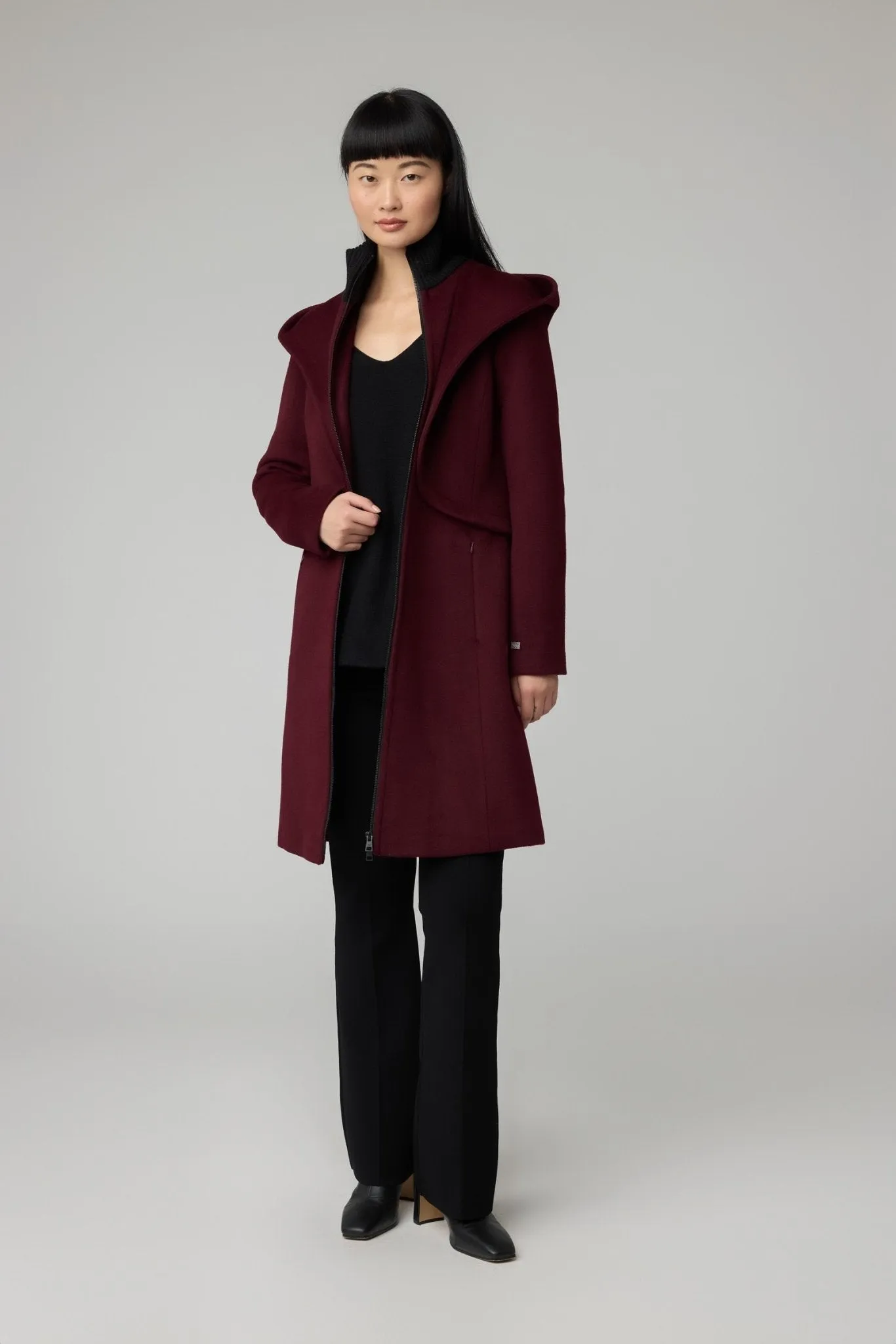 SOIA&KYO CARA - Slim-Fit Wool Coat With Hood