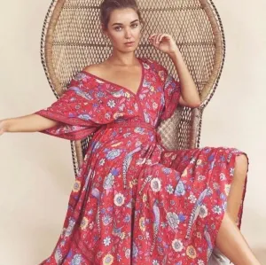 Spell Designs Lovebird Boho Maxi Dress - Red