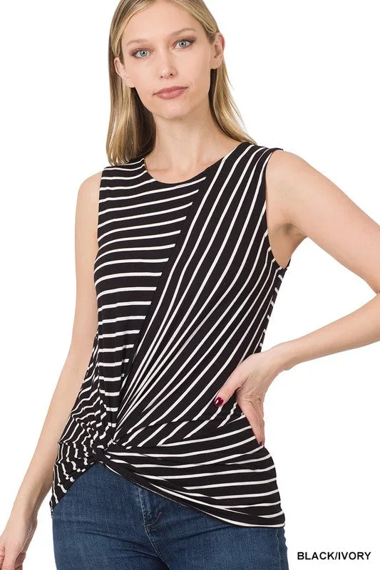 Striped Knot Sleeveless Top