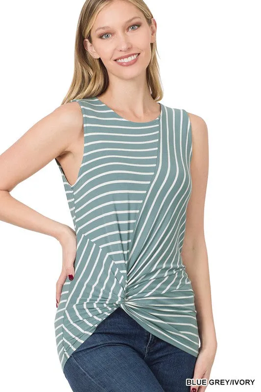 Striped Knot Sleeveless Top