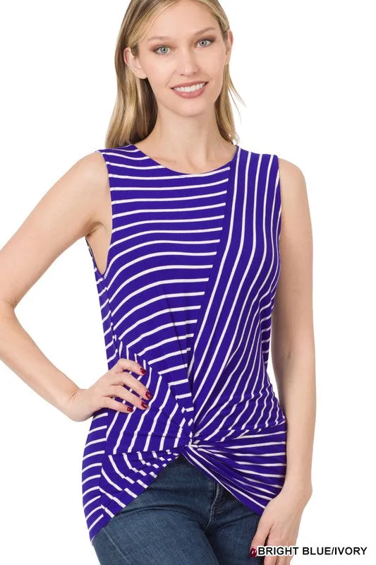 Striped Knot Sleeveless Top