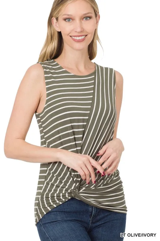 Striped Knot Sleeveless Top