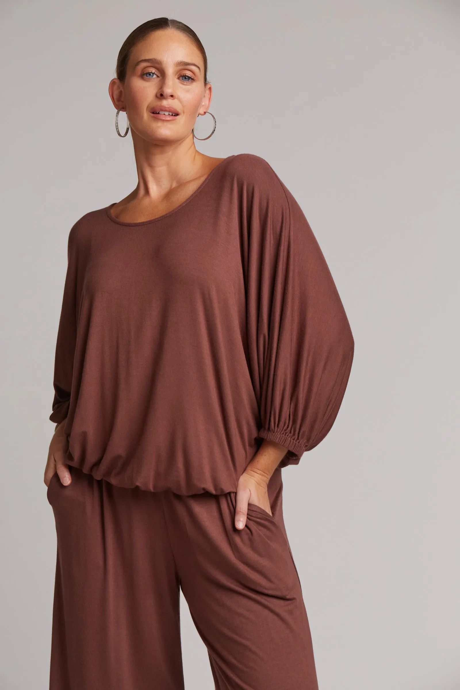 Studio Jersey Relaxed Top - Mocha