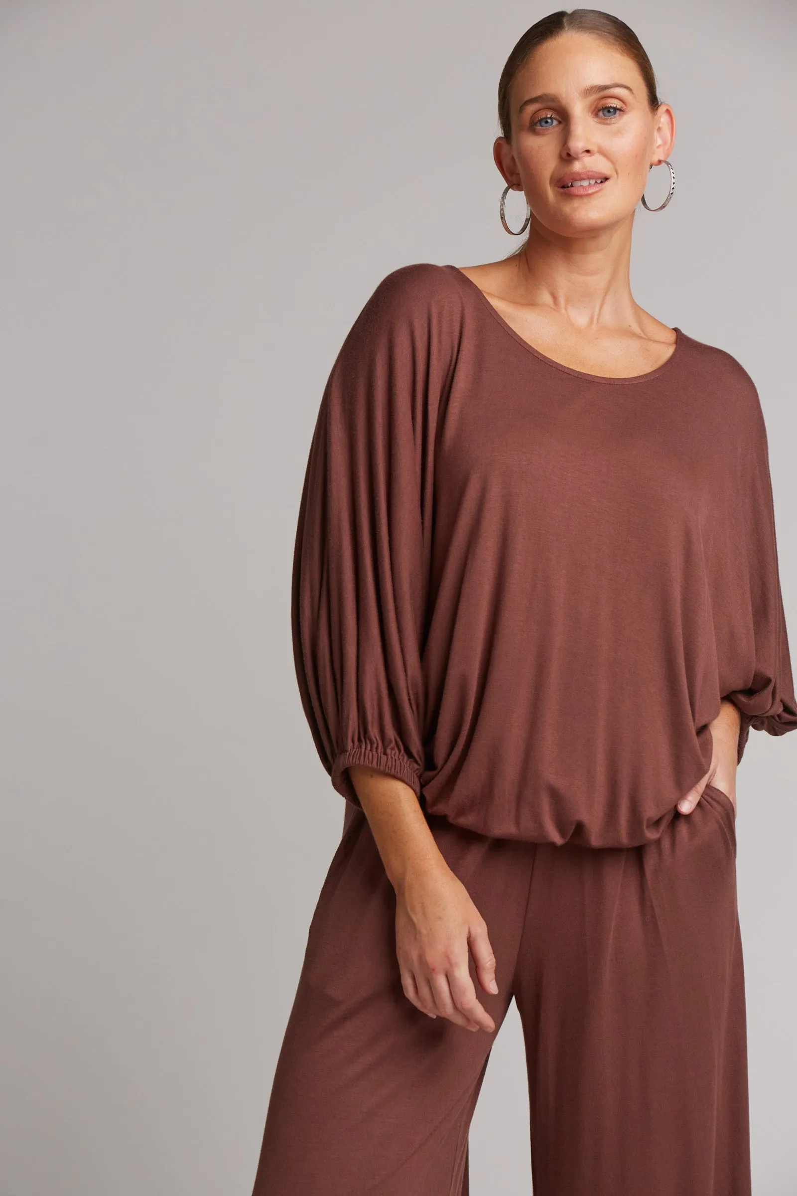 Studio Jersey Relaxed Top - Mocha