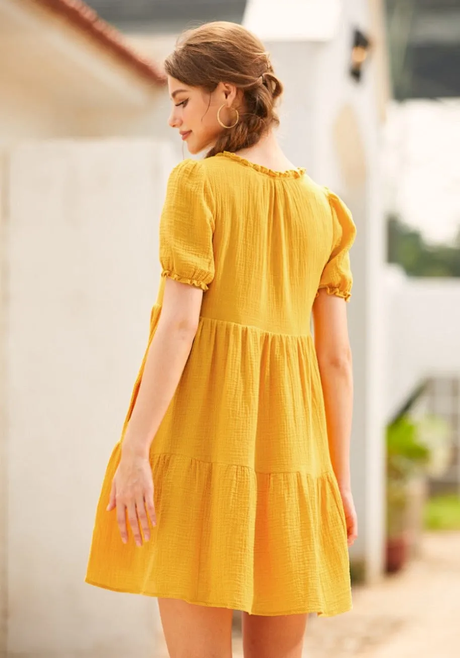 Sunshine Serenade Babydoll Dress