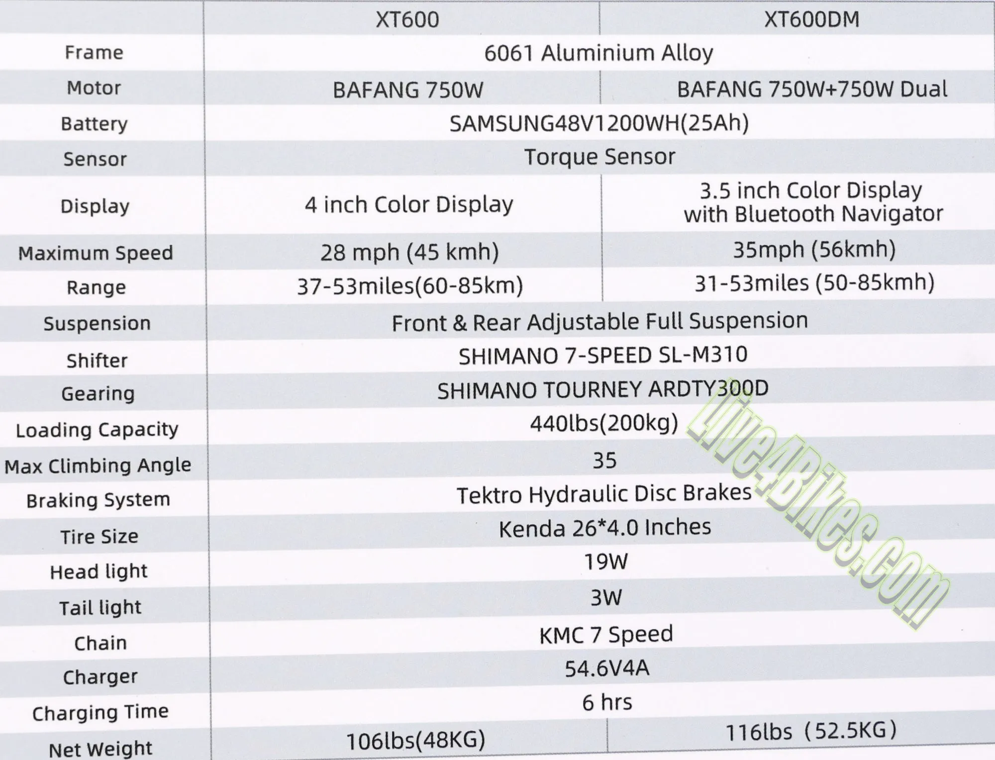 Taiqui XT-600 Fat Tire Electric Dirt Bike Mountain bicycle 750w 48v - Live4Bikes