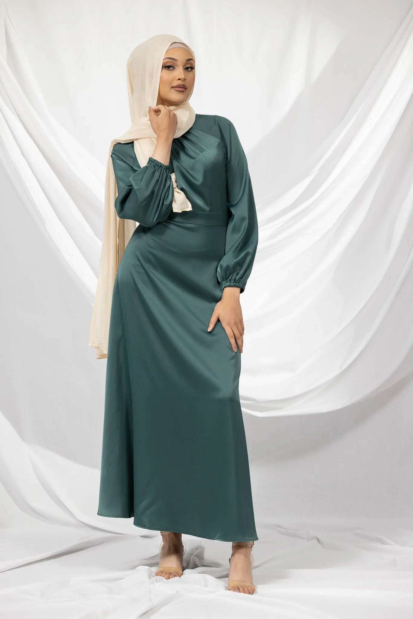 The Crescent Dimona Satin Maxi Dress