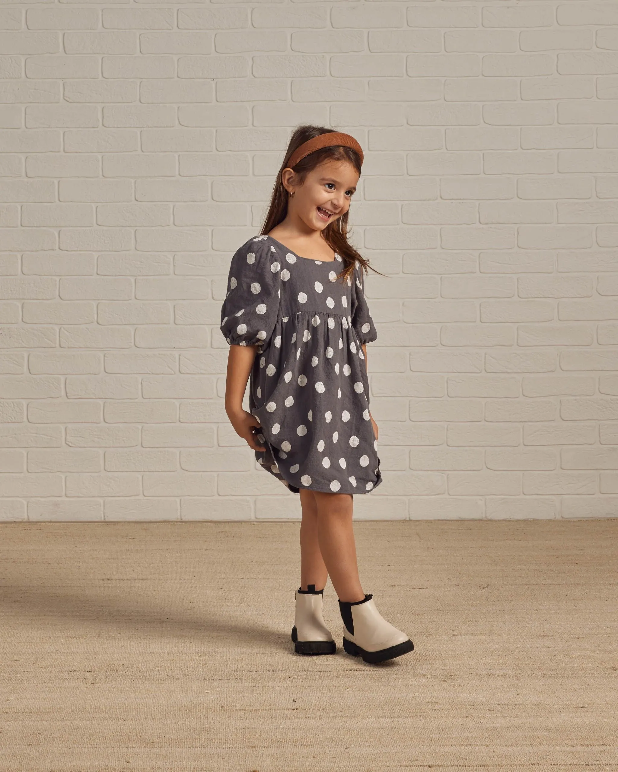 The Gretta Babydoll Dress by Rylee   Cru - Dotty - KIDS