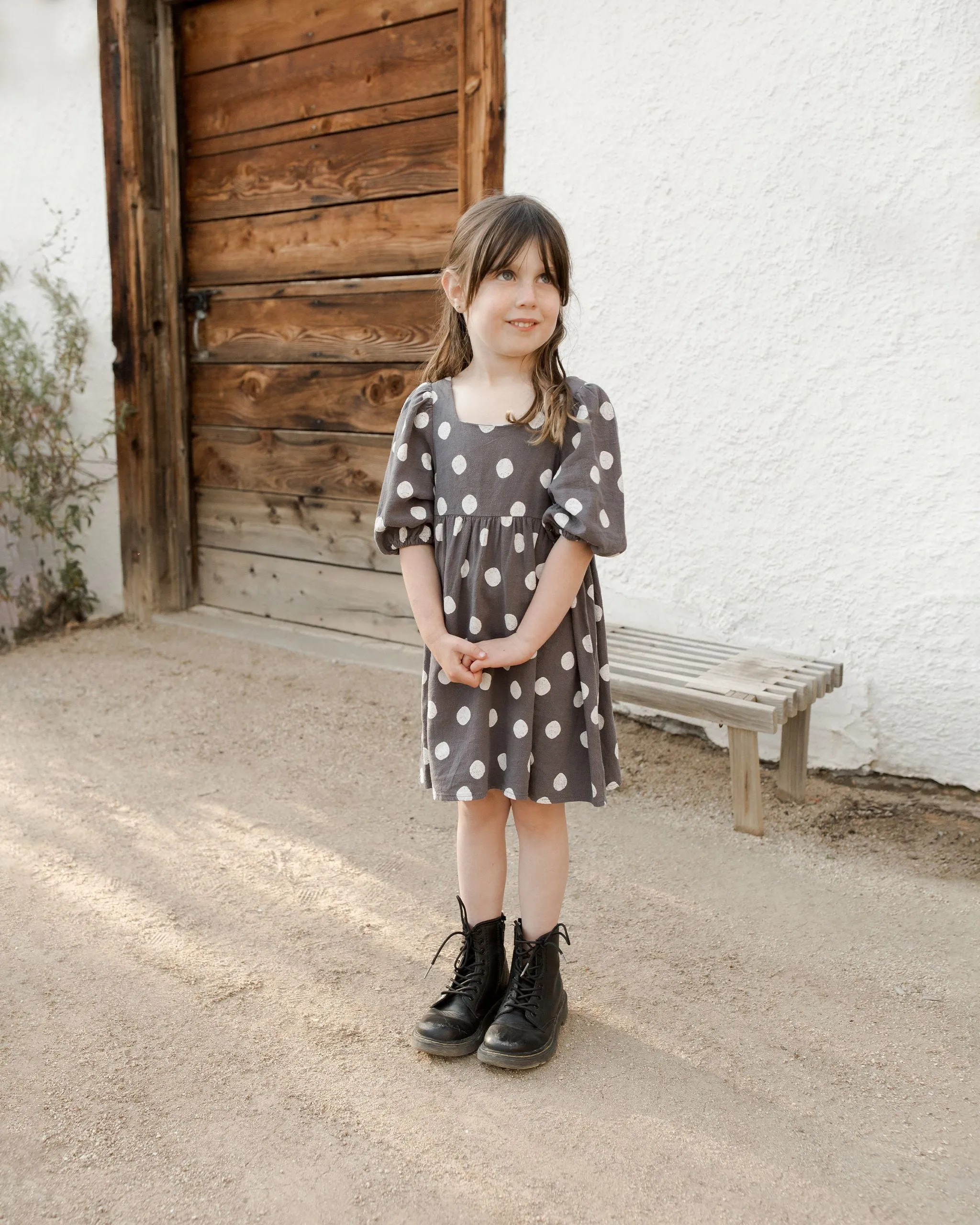 The Gretta Babydoll Dress by Rylee   Cru - Dotty - KIDS