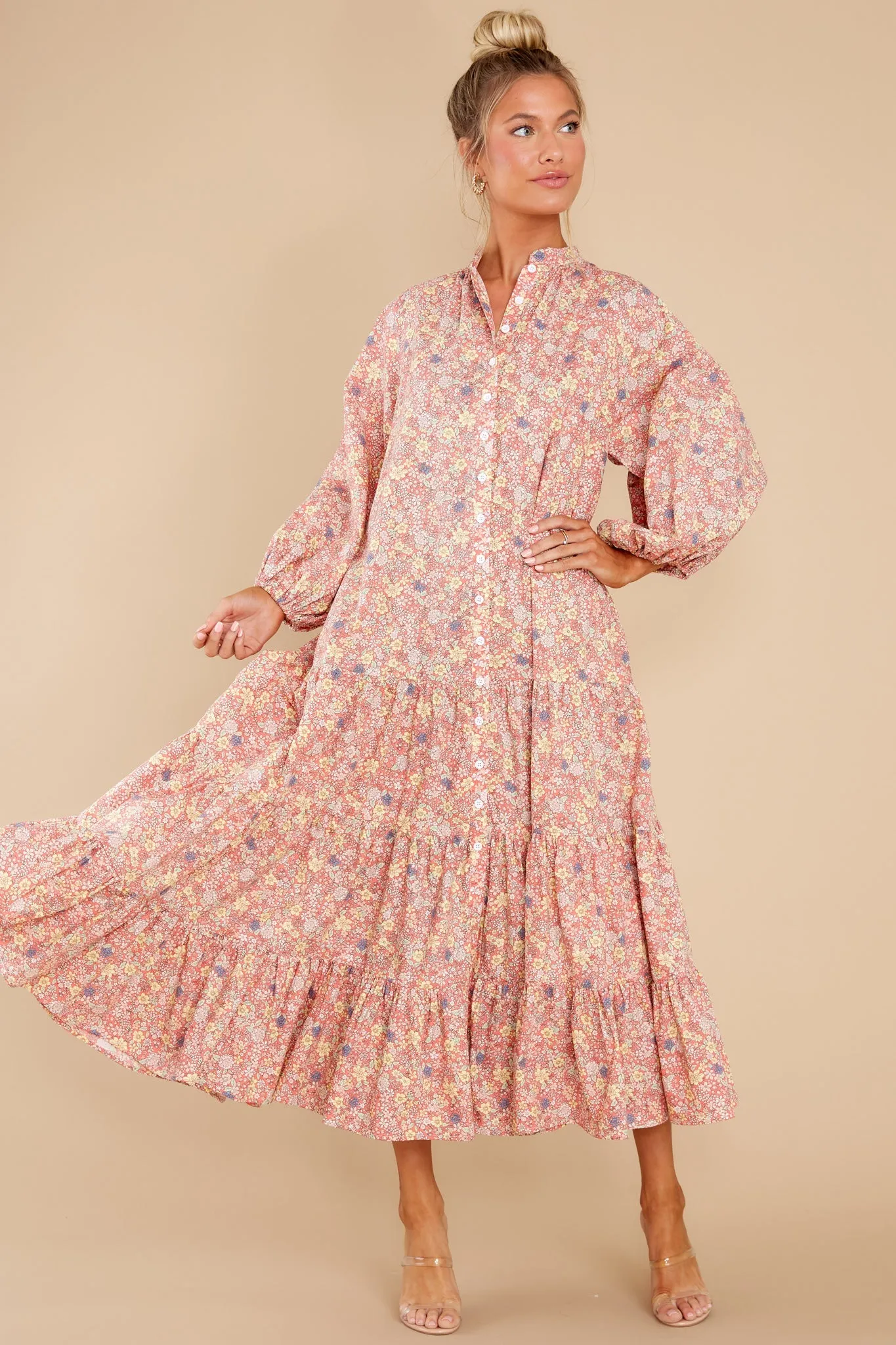 The Heart Speaks Pink Floral Print Maxi Dress