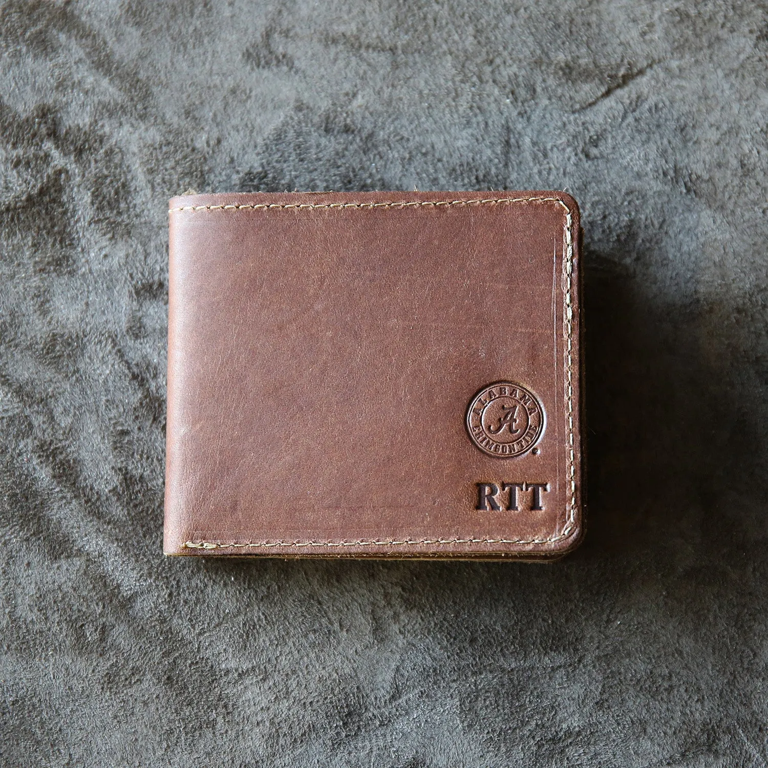 The Officially Licensed Crimson Tide Big Dixie Fine Leather BiFold Wallet