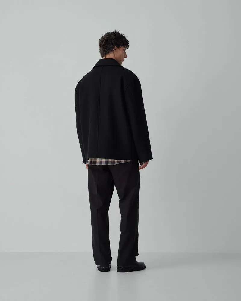 Thom Morison Dual Pocket Wool Coat Black